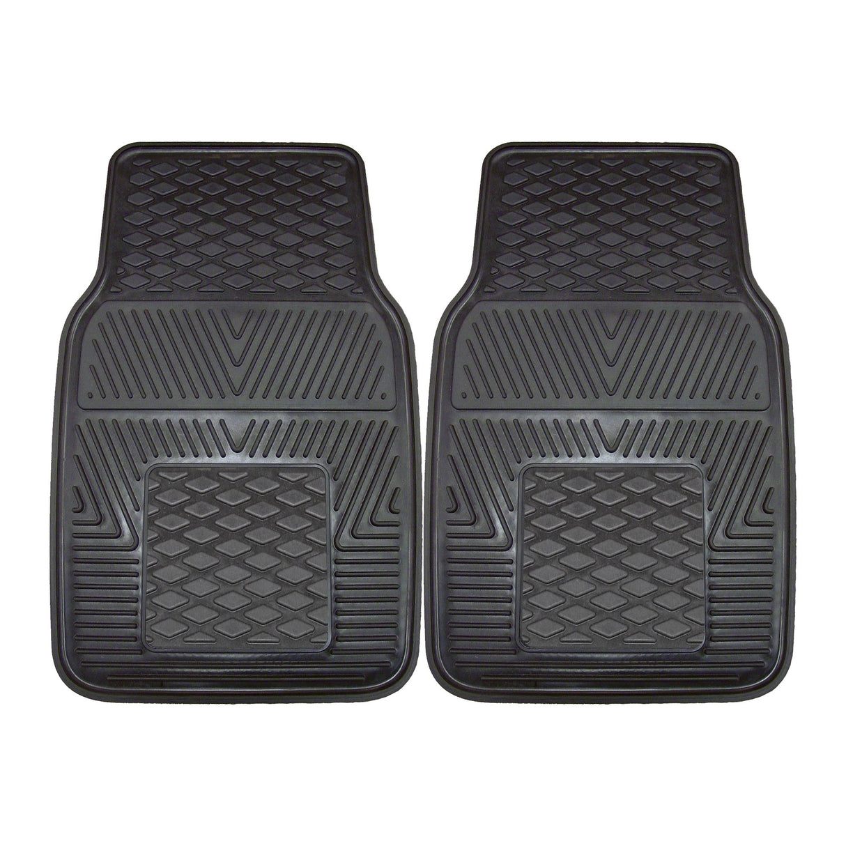 Non-Licensed Diamond Plate 2-pc Vinyl Car Mat Set
