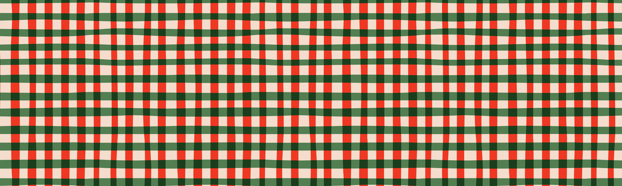 Candy Cane Plaid Vinyl Mat