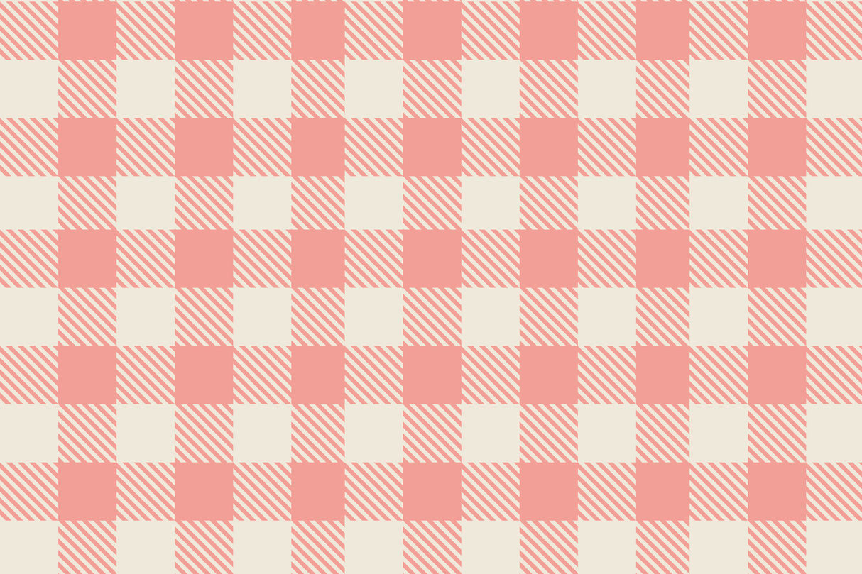 Pink Plaid Vinyl Entry Mat
