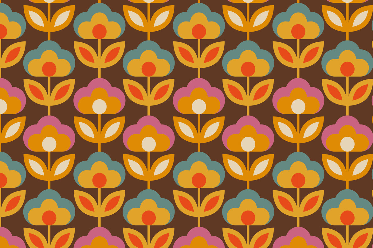 Retro Flower Vinyl Mat