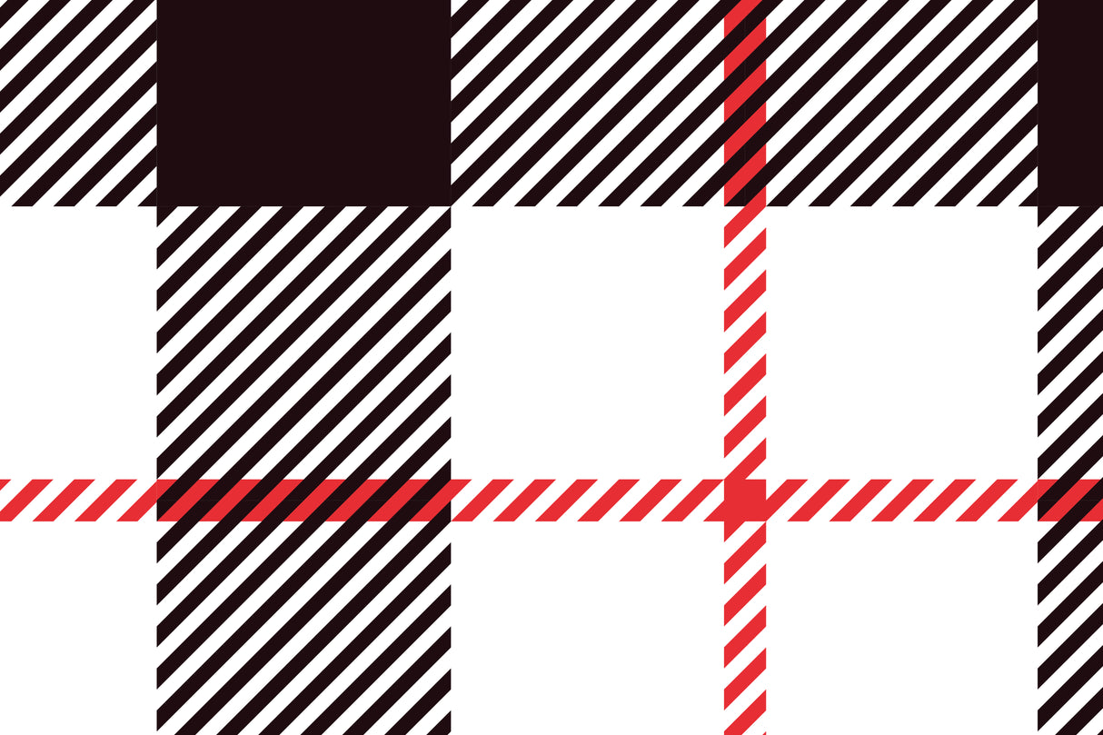 Black and Red Plaid Vinyl Mat