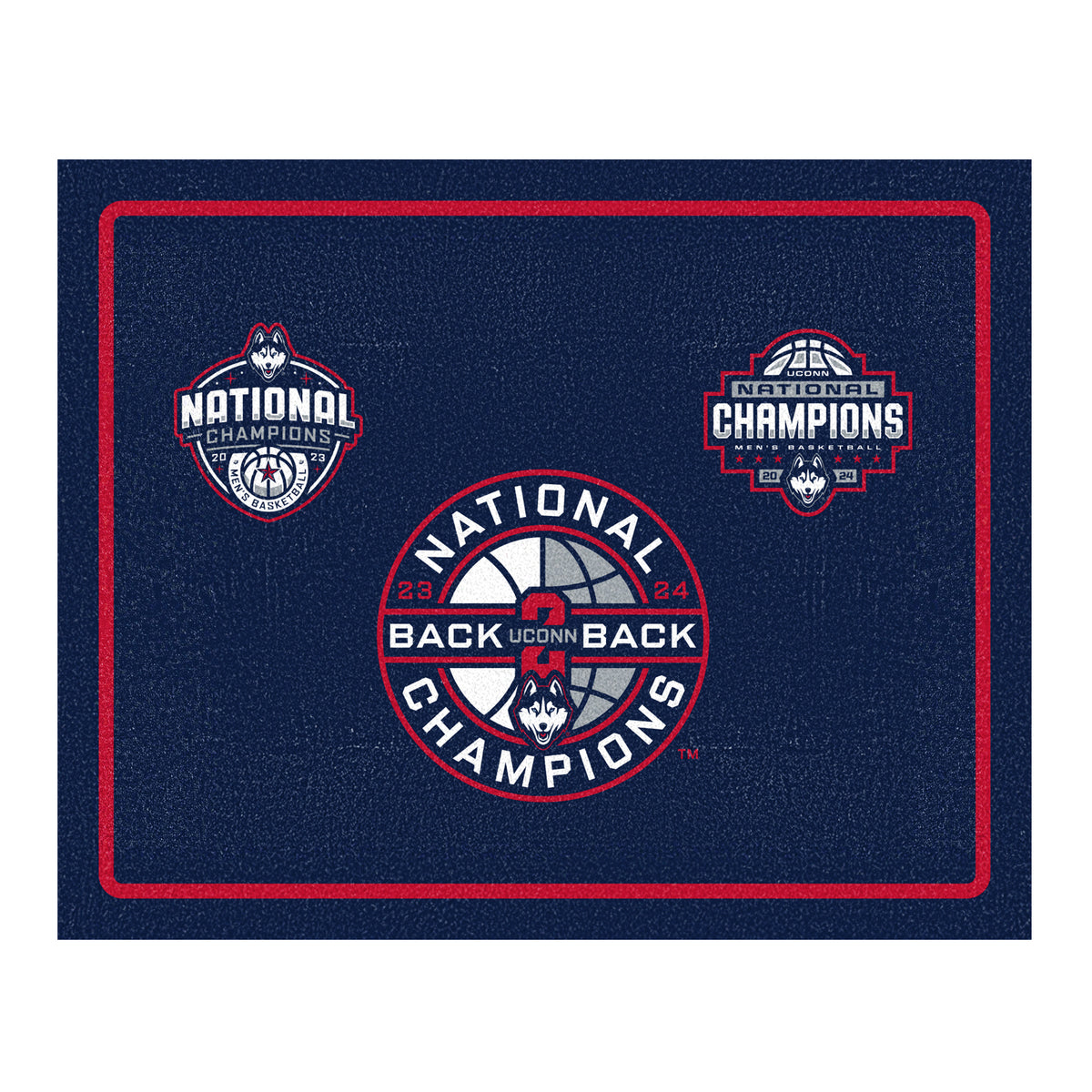 UConn Mens Back to Back Champs Area Rug 8' x 10'