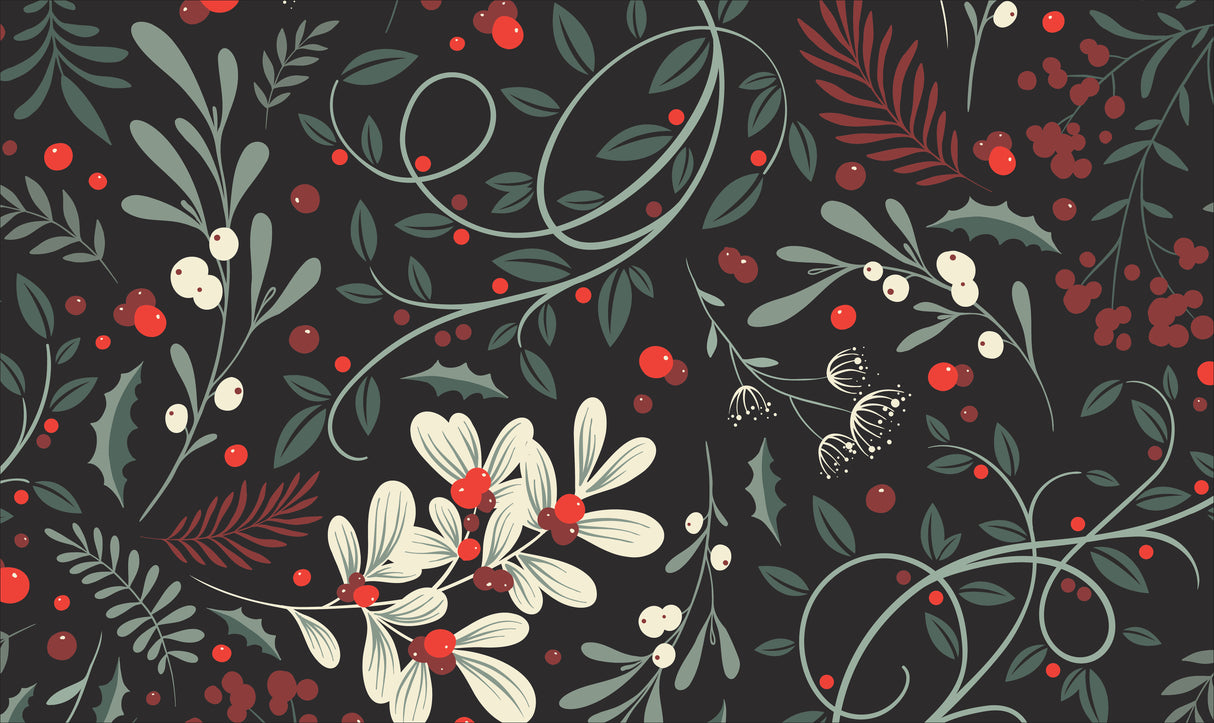 Winter Foliage Memory Foam Bath Mat