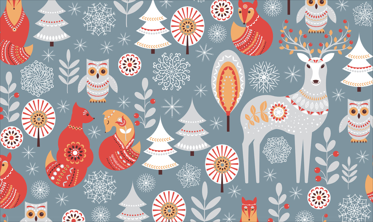 Folklore Animals Memory Foam Bath Mat