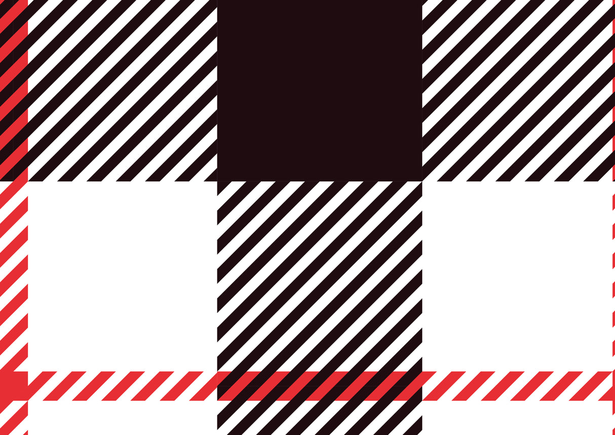 Black and Red Plaid Memory Foam Bath Mat