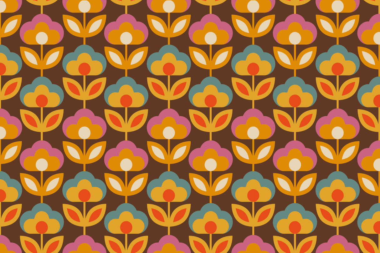 Retro Flower Vinyl Mat