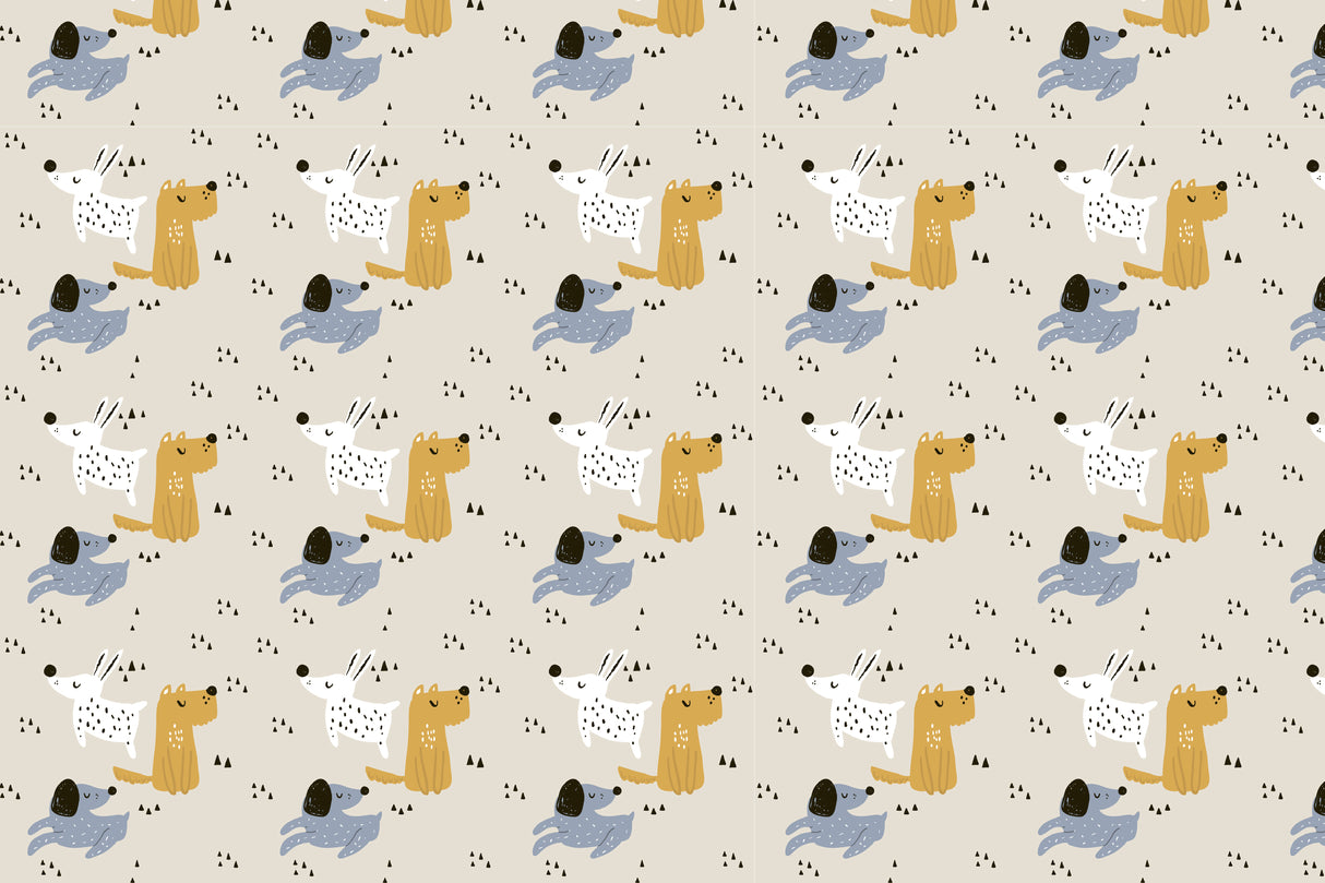 Playful Dogs Vinyl Mat