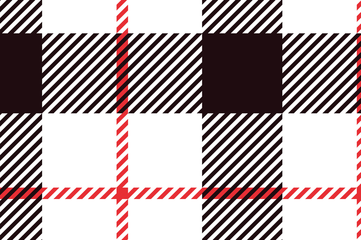 Black and Red Plaid Vinyl Mat