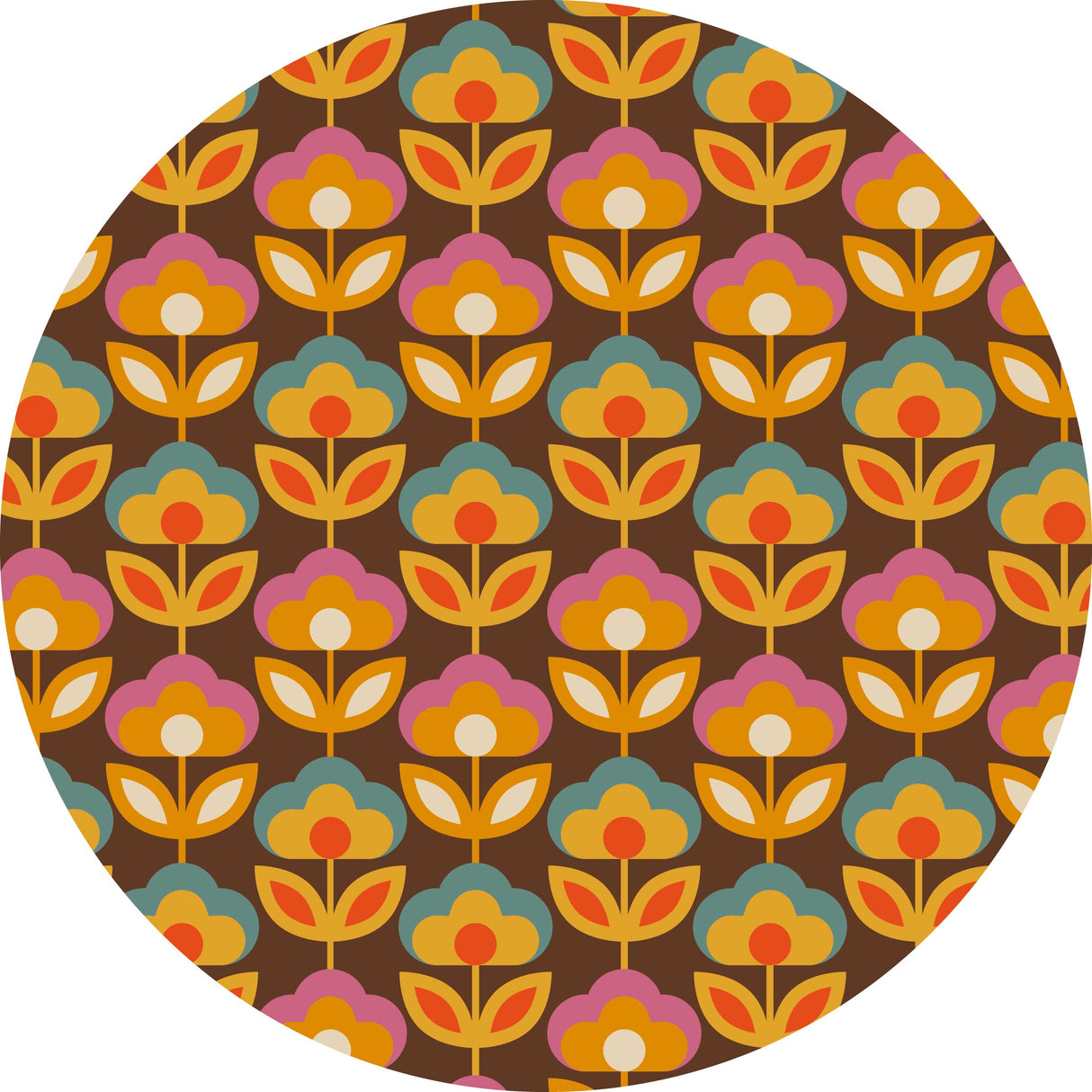 Retro Flower Vinyl Mat