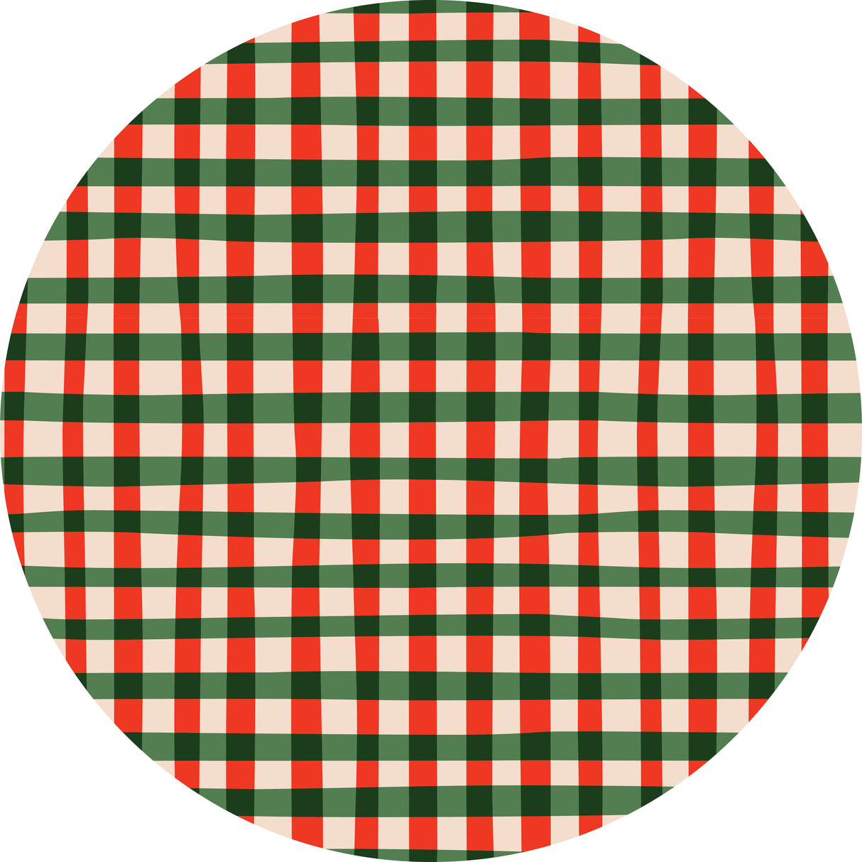 Candy Cane Plaid Vinyl Mat