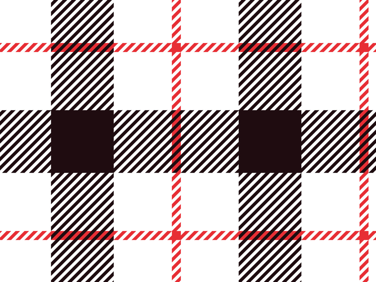 Black and Red Plaid Vinyl Mat
