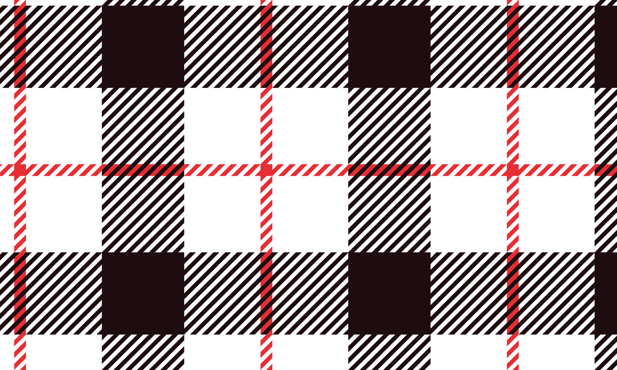 Black and Red Plaid Vinyl Mat
