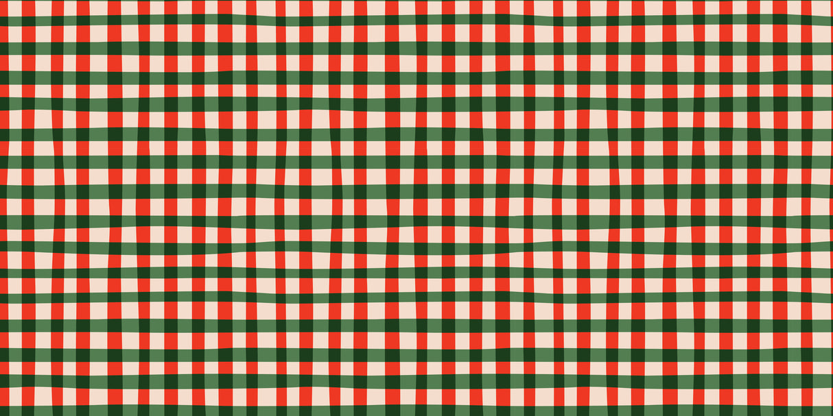 Candy Cane Plaid Vinyl Mat