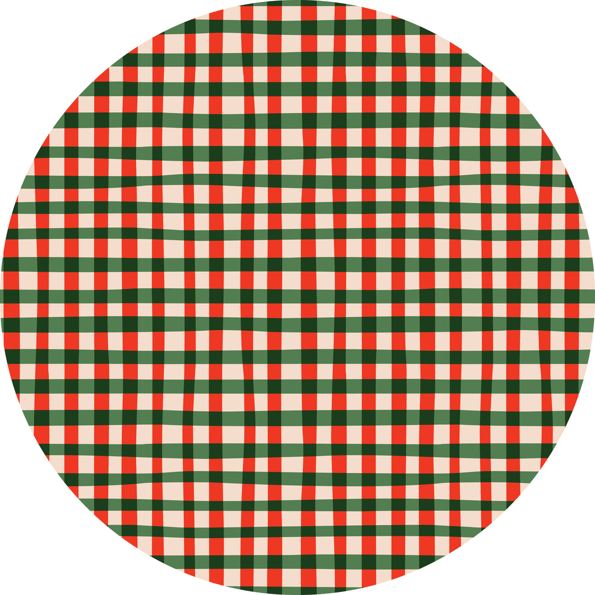Candy Cane Plaid Vinyl Mat