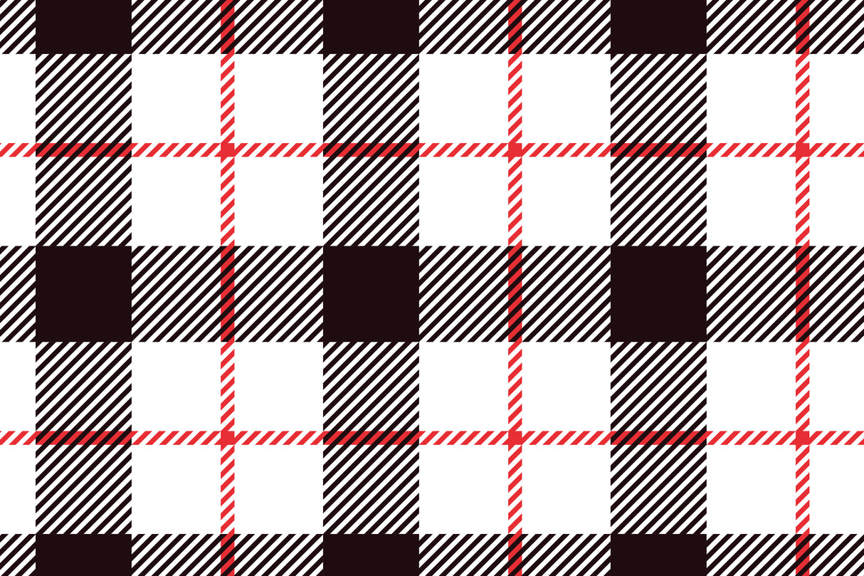 Black and Red Plaid Vinyl Mat