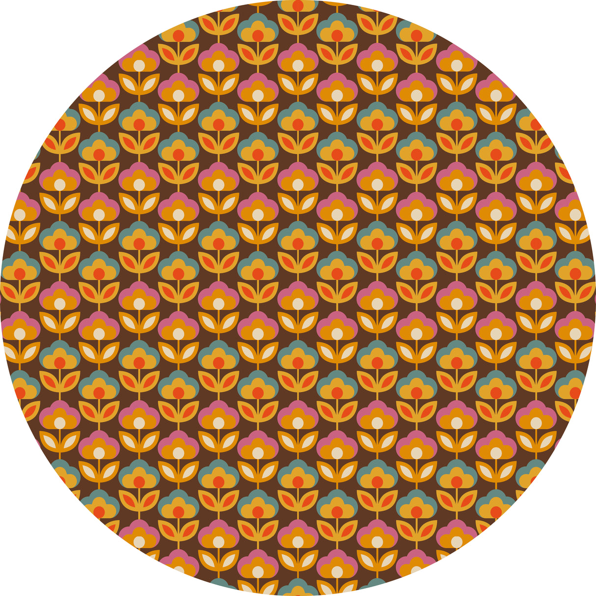 Retro Flower Vinyl Mat