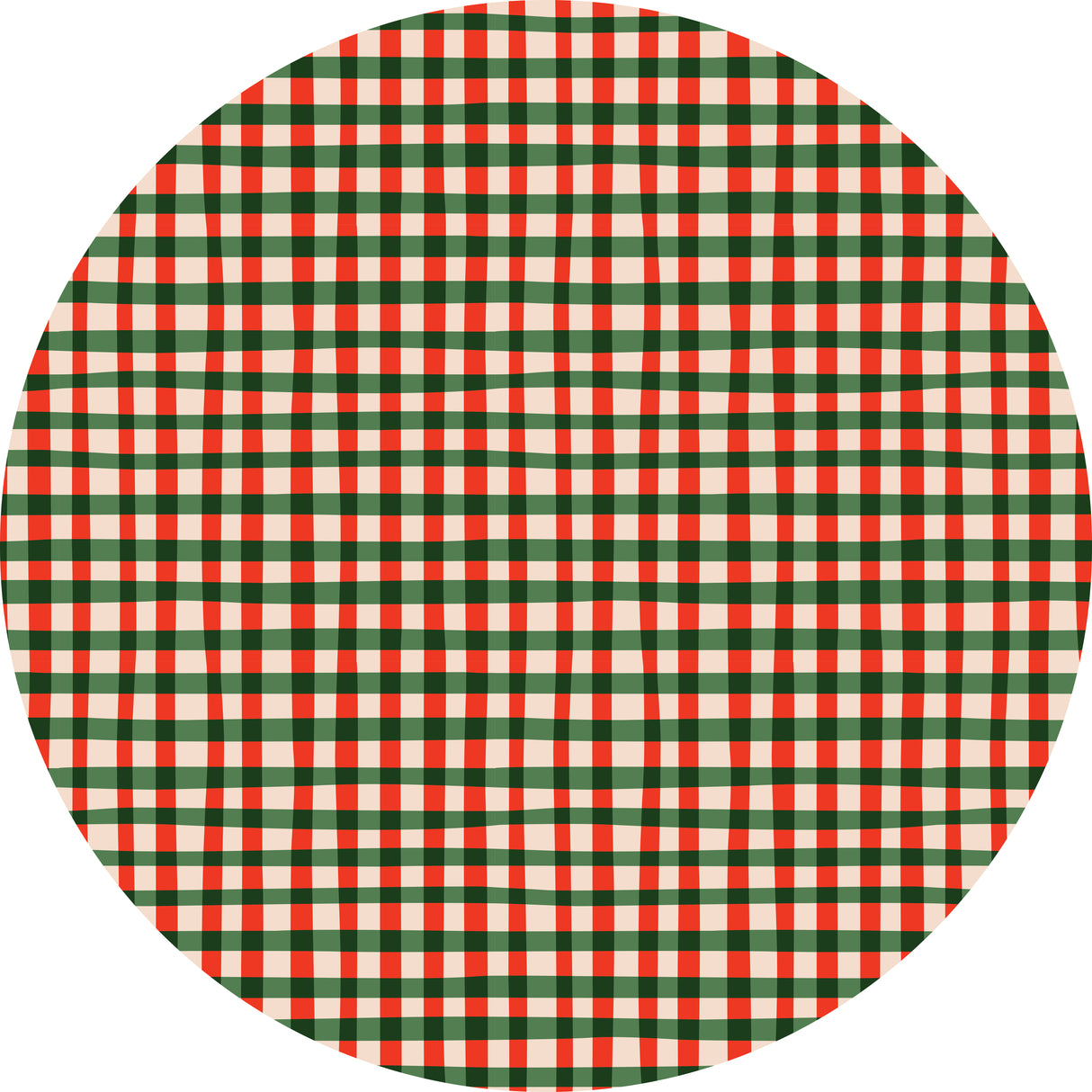 Candy Cane Plaid Vinyl Mat
