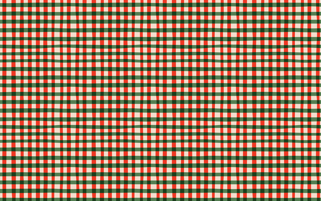 Candy Cane Plaid Vinyl Mat