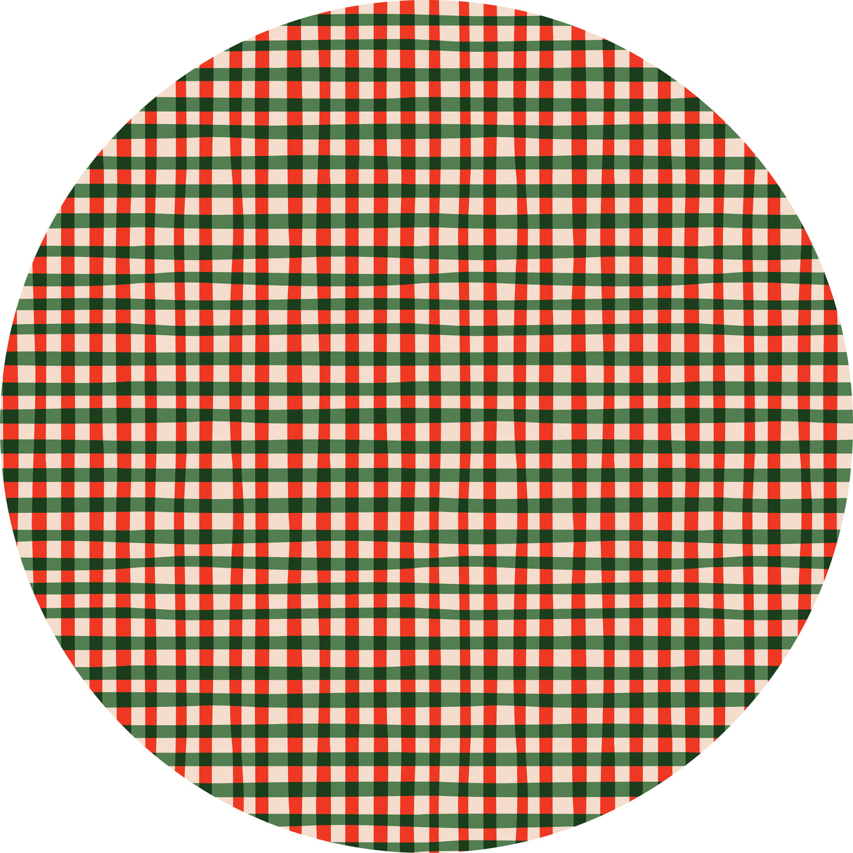 Candy Cane Plaid Vinyl Mat