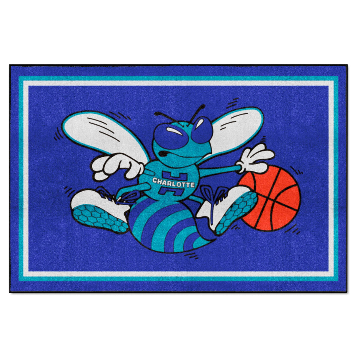 Vintage Charlotte Hornets 5x8 Rug