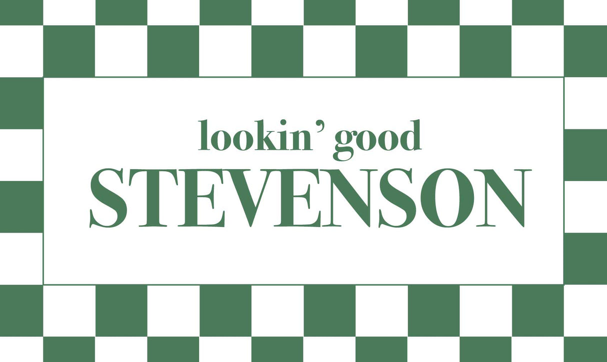 Custom Last Name Memory Foam Bath Mat - Green