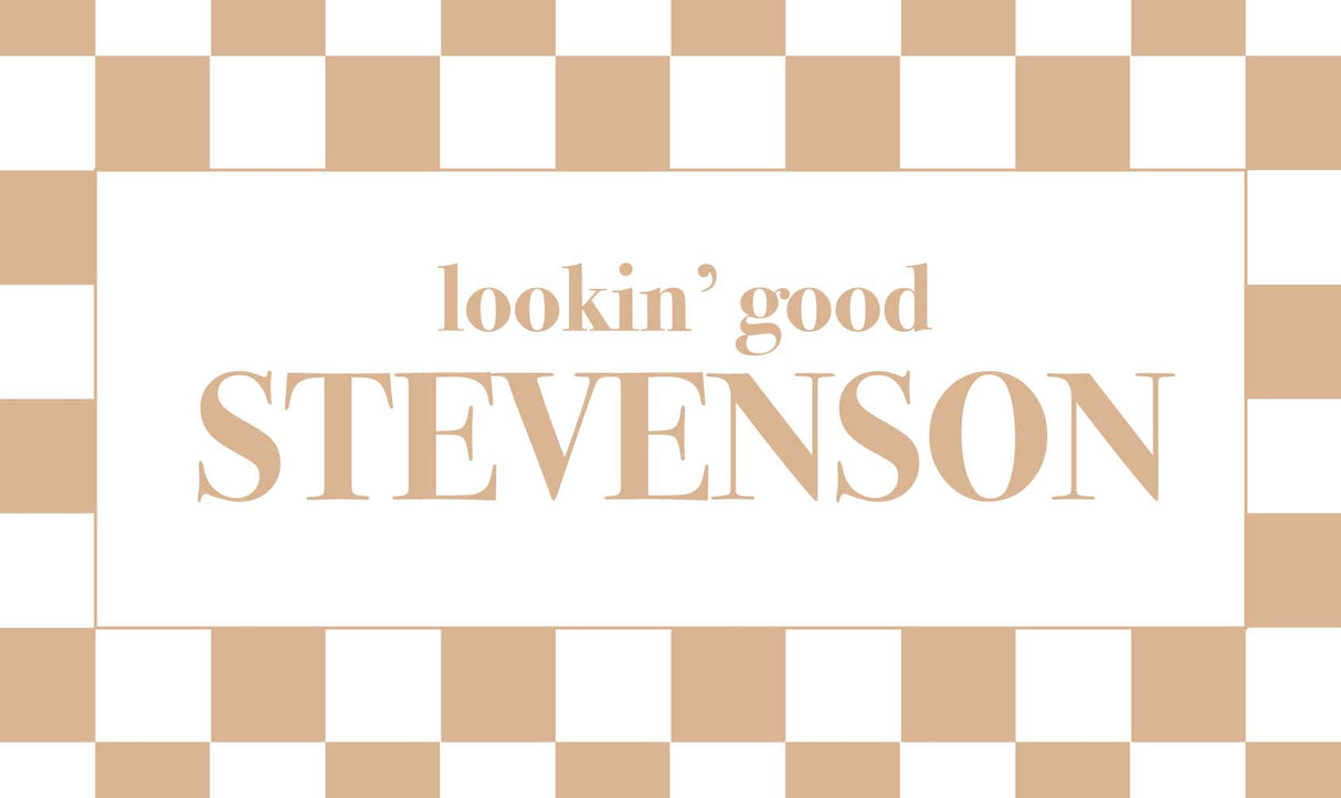 Custom Last Name Memory Foam Bath Mat - Tan