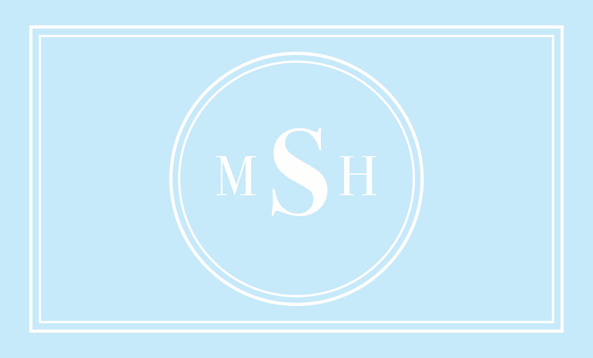 Custom Monogram Memory Foam Bath Mat - Blue