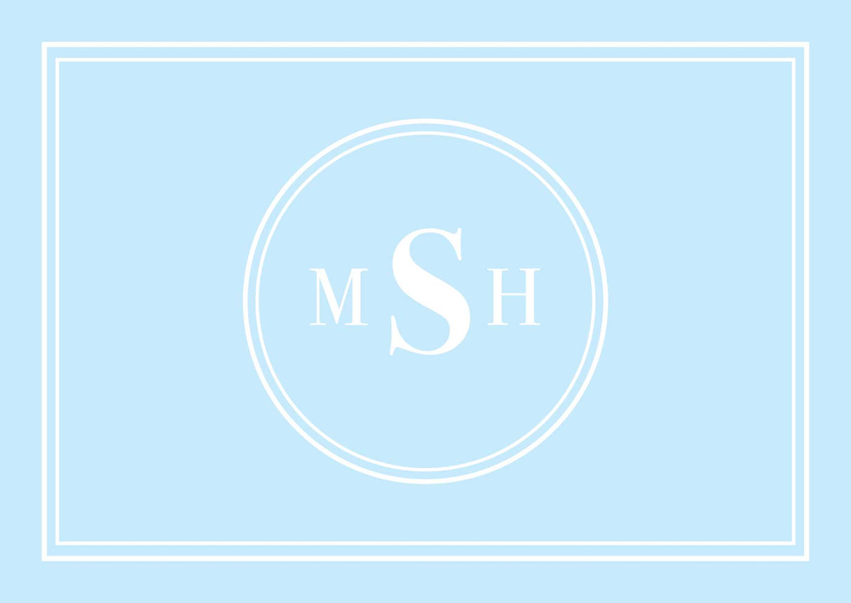 Custom Monogram Memory Foam Bath Mat - Blue
