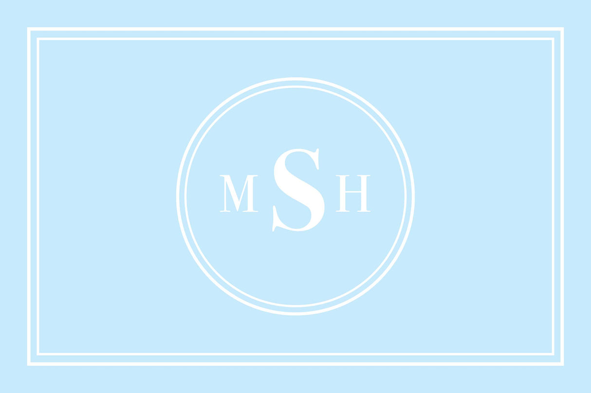 Custom Monogram Memory Foam Bath Mat - Blue