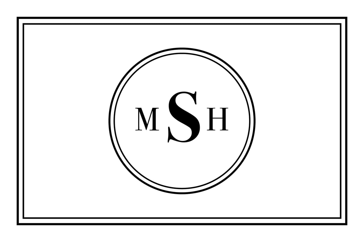 Custom Monogram Memory Foam Bath Mat - White