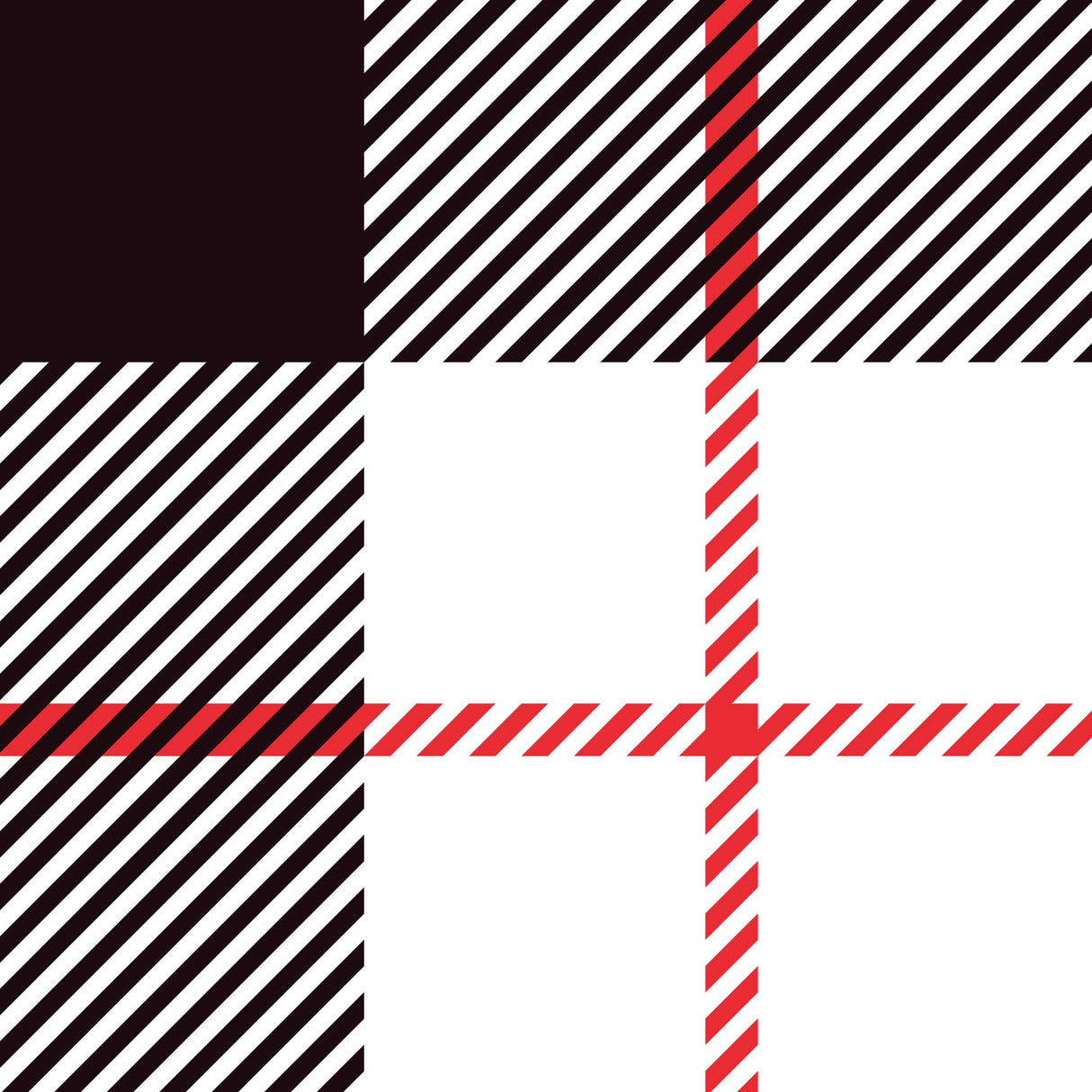 Black and Red Plaid Memory Foam Bath Mat