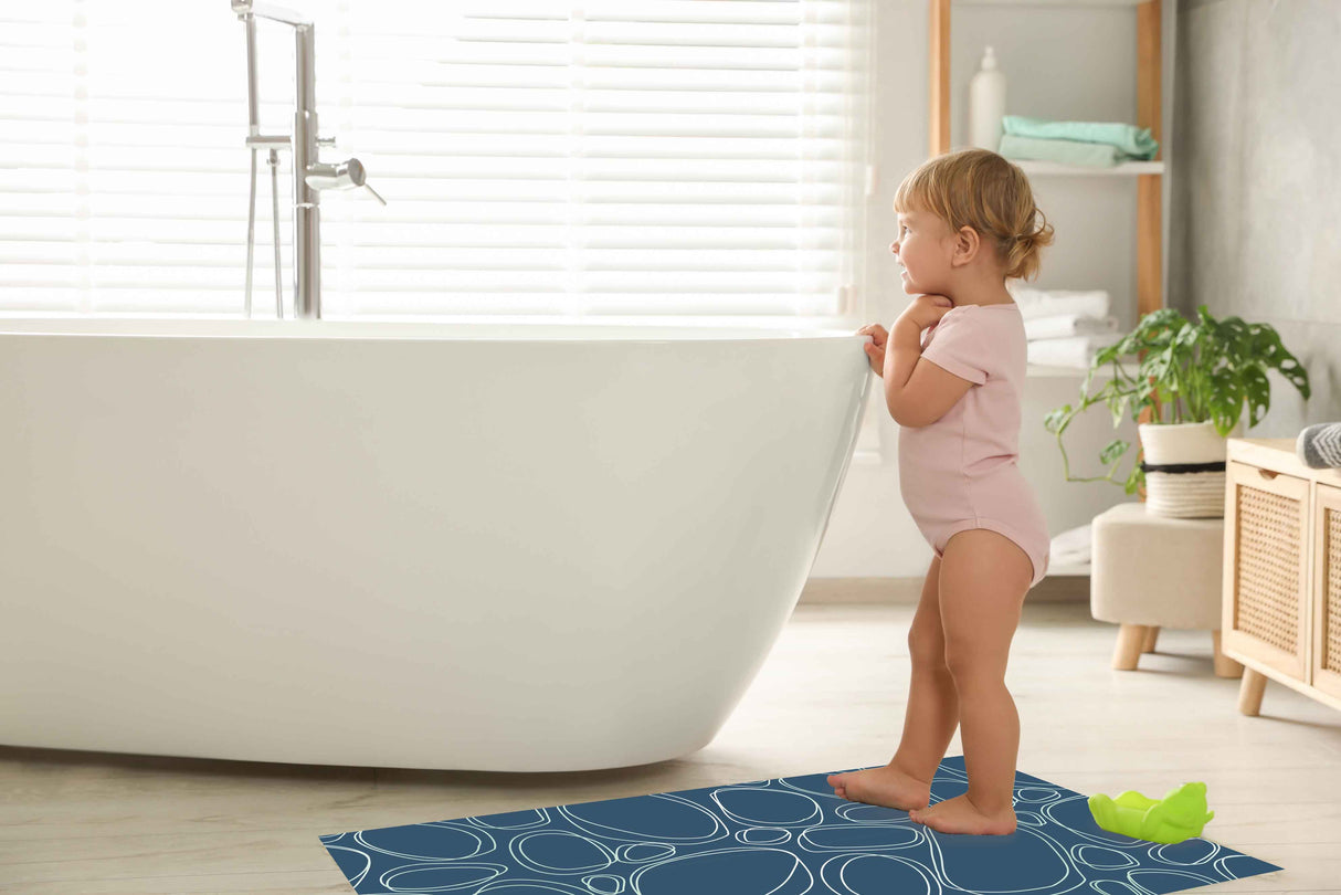 Blue Cobblestone Vinyl Mat