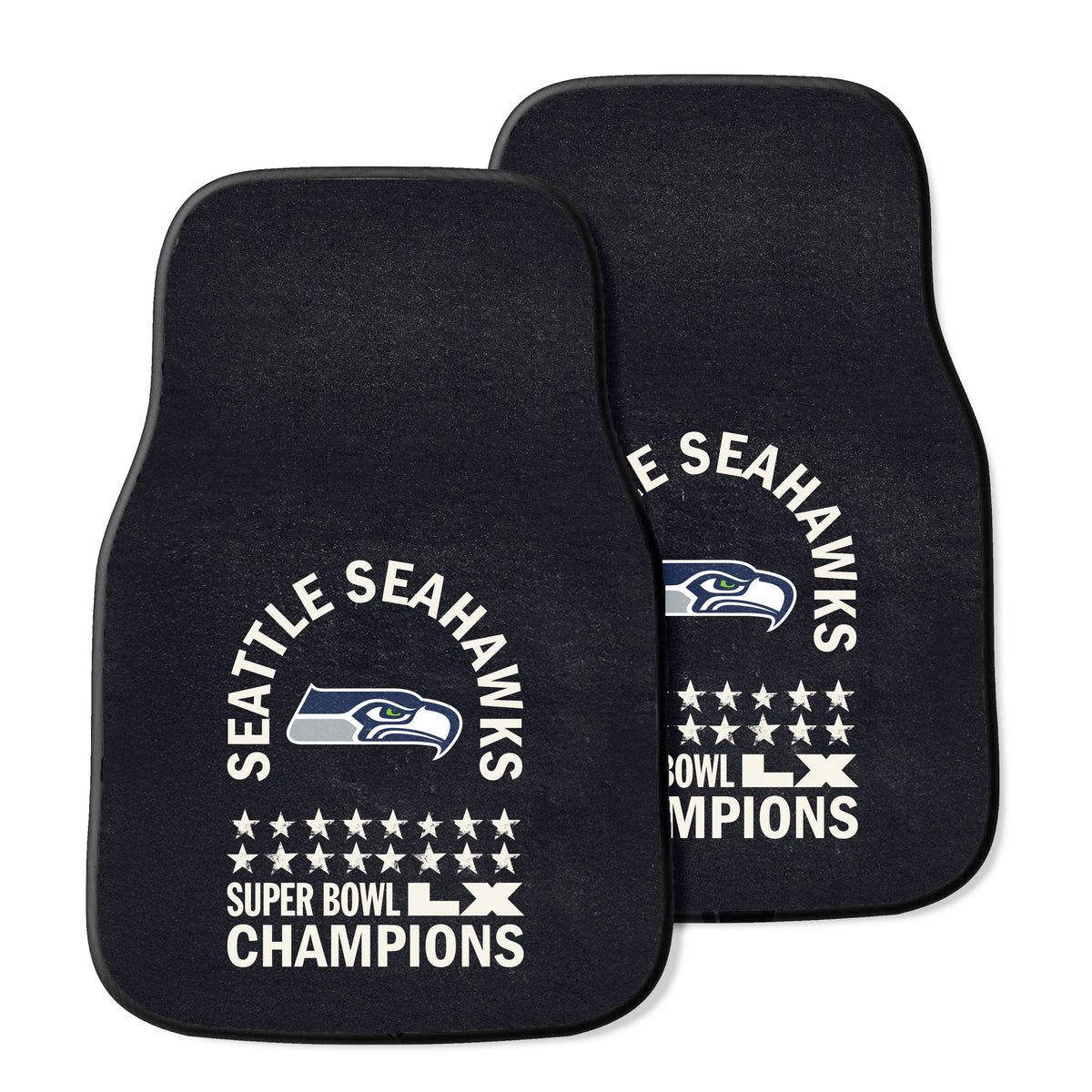 Seattle Seahawks 2026 Super Bowl Champions 2pc Carpet Car Mat Set