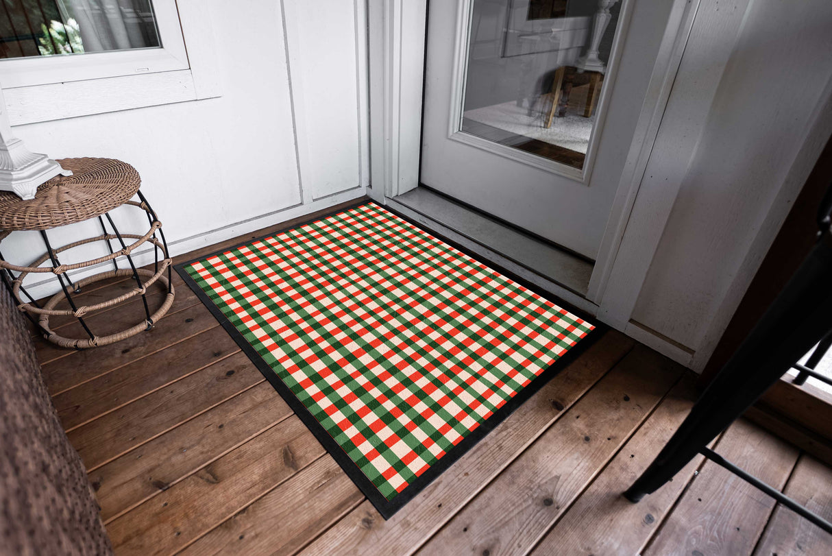 Candy Cane Plaid Berber Impressions Mat