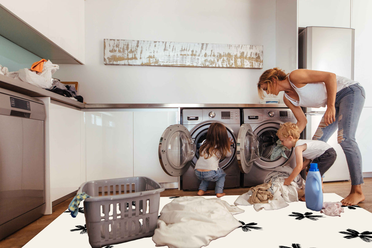 Charcoal Flowers Vinyl Mat