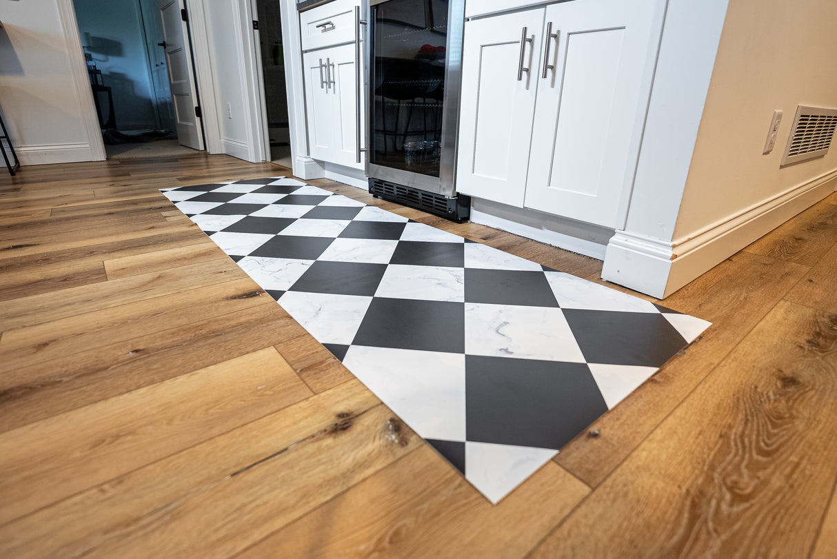 Marble Checkerboard Vinyl Mat