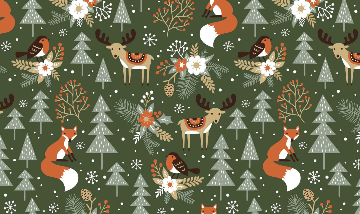 Holiday Forest Animals Memory Foam Bath Mat