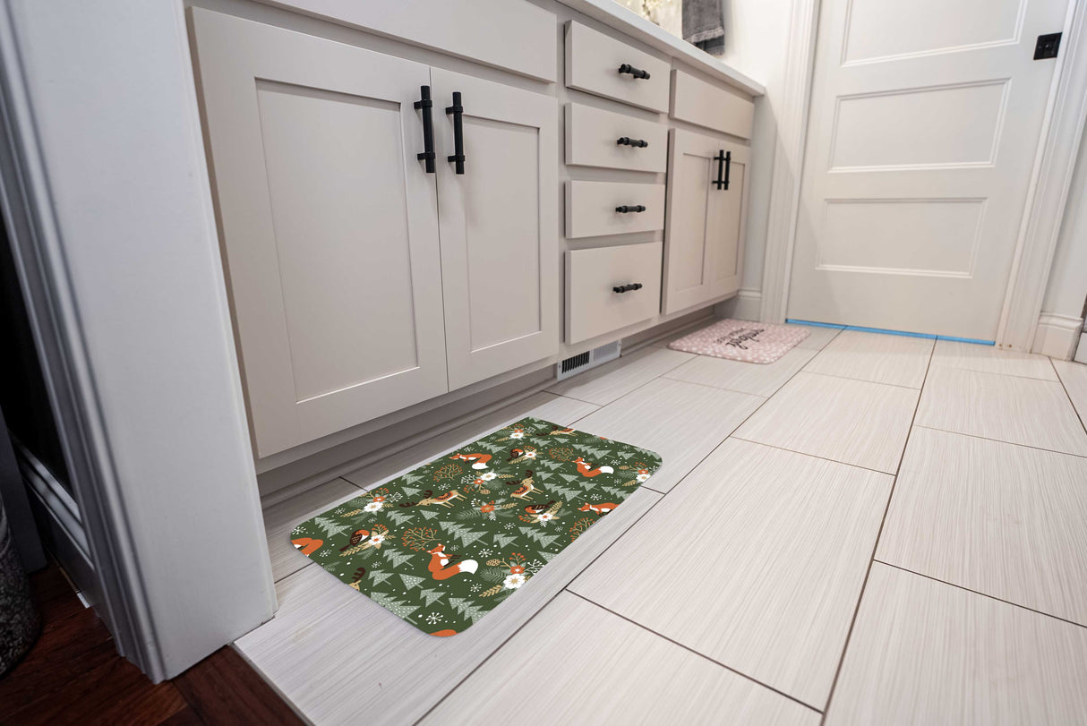 Holiday Forest Animals Memory Foam Bath Mat