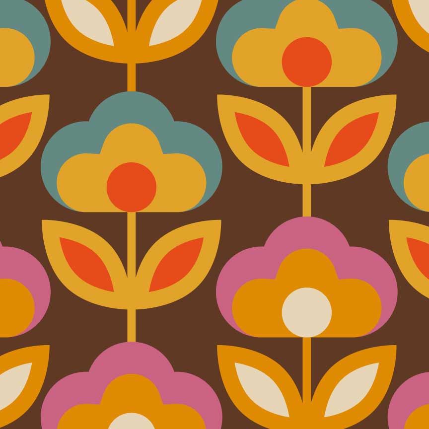 Retro Flower Vinyl Mat