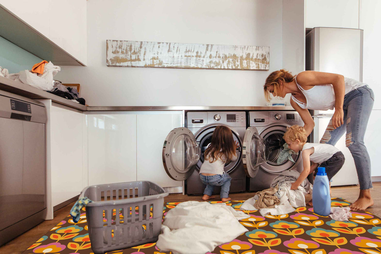 Retro Flower Vinyl Mat