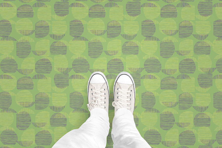 Wood Cut Circles (P1196) Custom Printed Vinyl Flooring Design