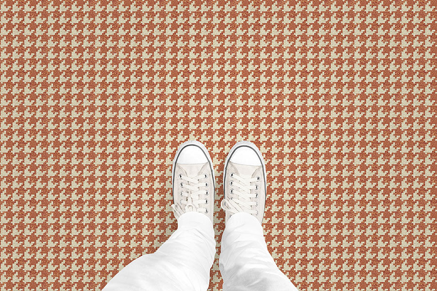 Textured Houndstooth (P1653) Custom Printed Vinyl Flooring Design