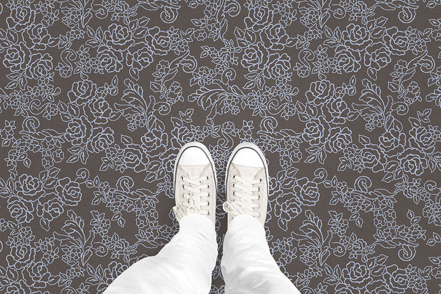 Floral Outline Museum LA (P1671) Custom Printed Vinyl Flooring Design