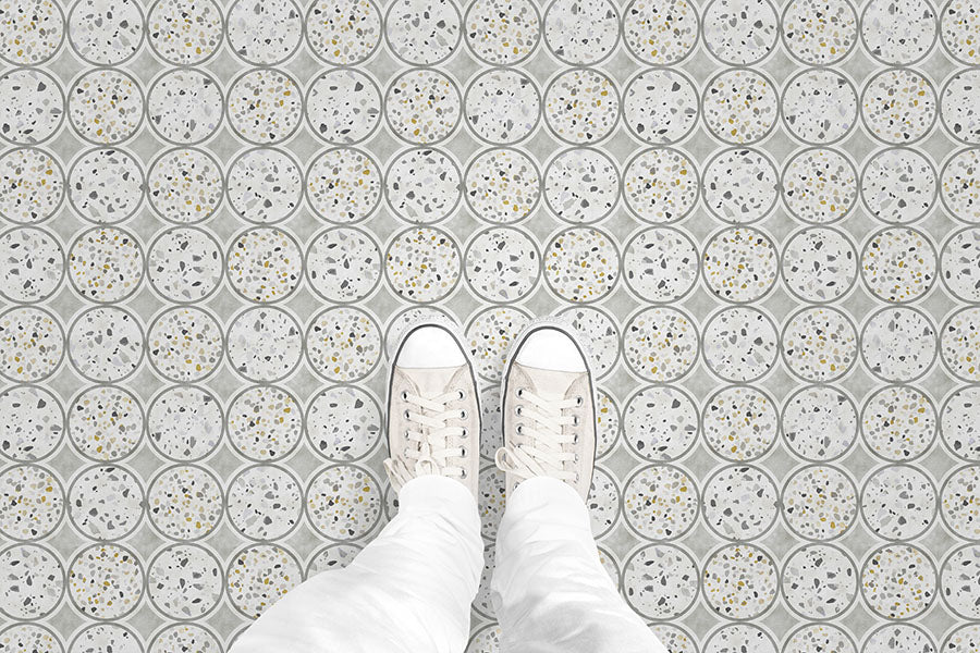 Terrazzo Circles (P1711) Custom Printed Vinyl Flooring Design