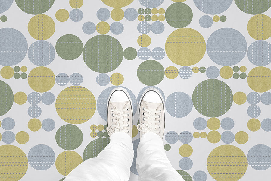 Stitched Circles (P223) Custom Printed Vinyl Flooring Design