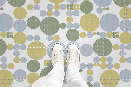 Stitched Circles (P223) Custom Printed Vinyl Flooring Design