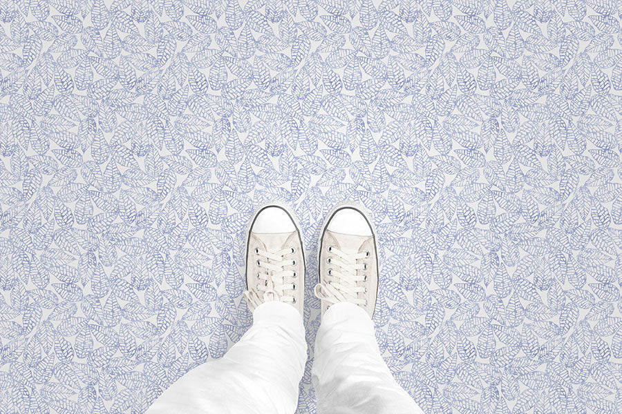Block Printed Leaves (P392) Custom Printed Vinyl Flooring Design