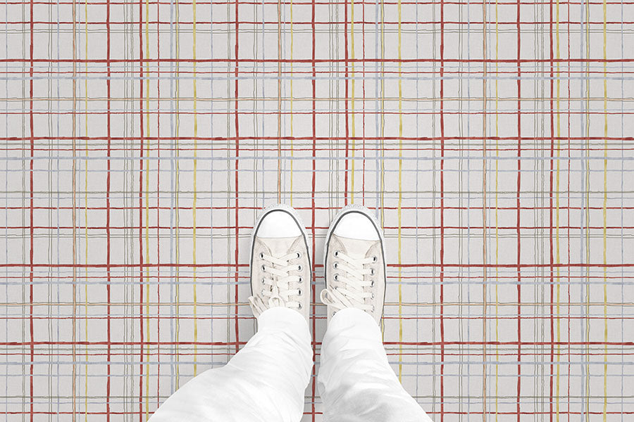 Plaid Scribble (P450) Custom Printed Vinyl Flooring Design