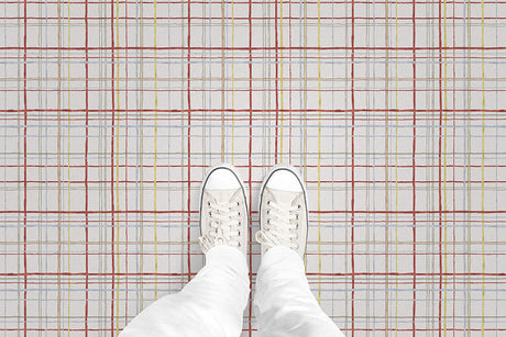 Plaid Scribble (P450) Custom Printed Vinyl Flooring Design