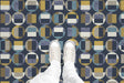 Circle Gets the Square (P608) Custom Printed Vinyl Flooring Design